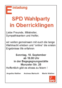 SPD Wahlparty in Oberricklingen