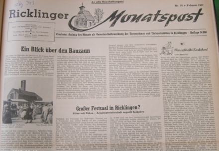Ricklinger Monatspost - Ausgabe 20 - Februar 1957