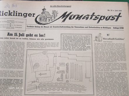 Ricklinger Monatspost - Ausgabe 25 - Juli 1957