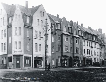 Ansichtskarte von 1912 - Ricklinger Stadtweg, Ecke Nordfeldstraße