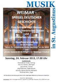 Musik in St. Augustinus: Weimar - Spiegel Deutscher Geschichte