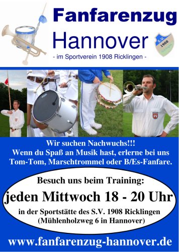 Fanfarenzug Hannover im SV 08 Ricklingen sucht dringend Nachwuchs!