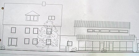Ein Teil der fertigen Architektenplne fr den neuen Bewegungsraum