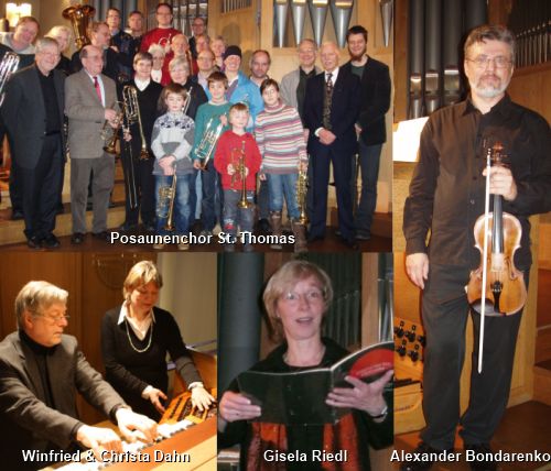 Posaunenchor St. Thomas, Alexander Bondarenko, Gisela Riedl und Winfried & Christa Dahn