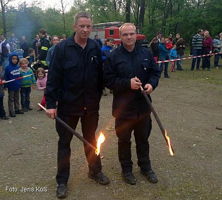 Ortsbrandmeister Frank Weinhold und seinem Stellvertreter Jens Ko v.l.