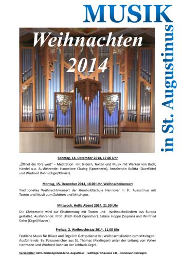 Musik in St. Augustinus zu Weihnachten 2014