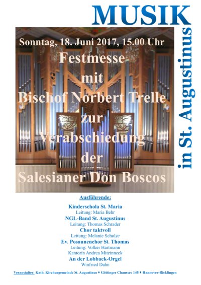 Festmesse mit Bischof Norbert Trelle zur Verabschiedung der Salesianer Don Boscos