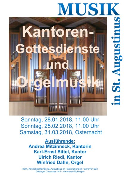 Kantorengottesdienst und Orgelmusik in St. Augustinus