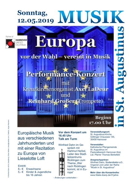 Musik in St. Augustinus: Europa vor der Wahl - vereint in Musik