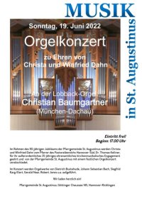 Plakat zum Orgelkonzert von Pfarrer Dr. Thomas Kellner