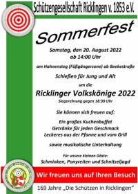 Strassenfest der Schützengesellschaft Ricklingen am 20.08.2022