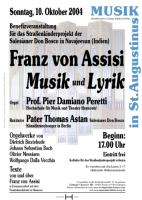Franz von Assisi - Musik und Lyrik